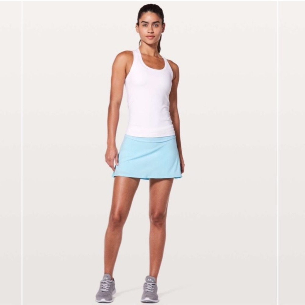 LULULEMON BLUE GLOW PLAY OFF THE PLEATS SKIRT